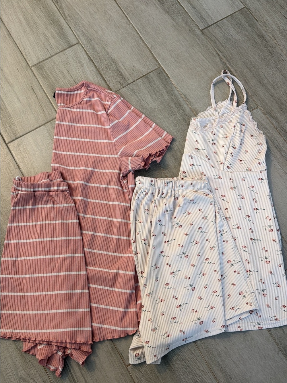 Maternity Pink Stripe & Floral Sleep Set – 2-Piece Loungewear